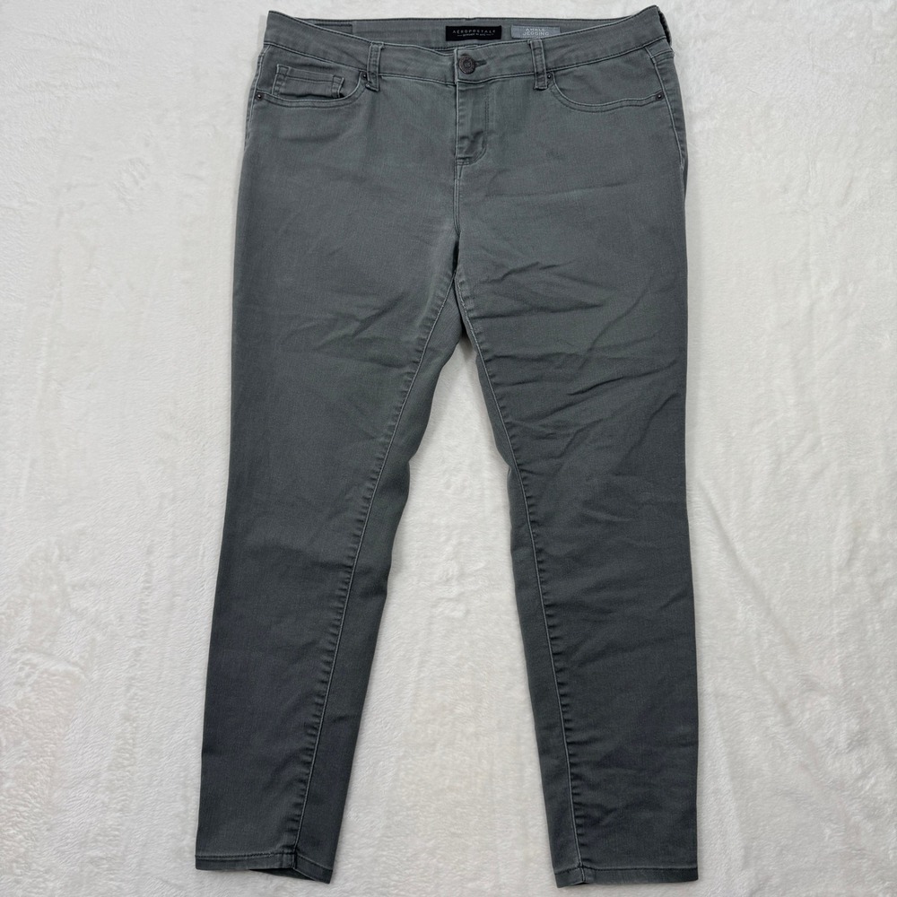 Aeropostale Jeggings Womens 12 Gray Ankle Jegging Mid Rise‎ Skinny Stretch Pants